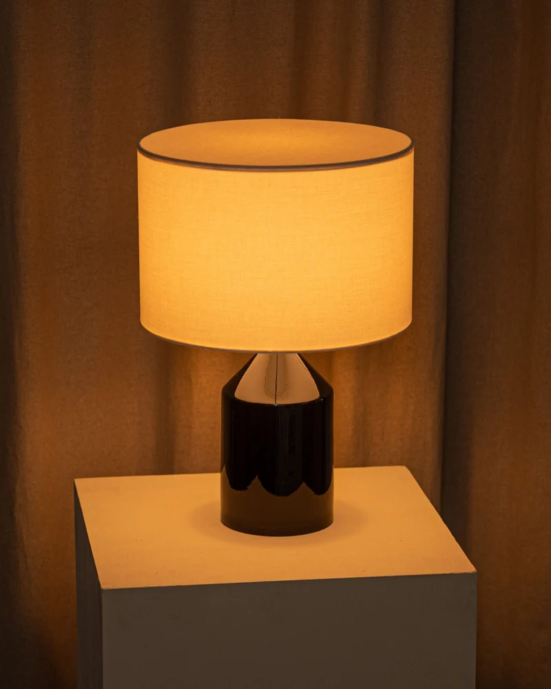'Josef' Table Lamp in Black Ceramic