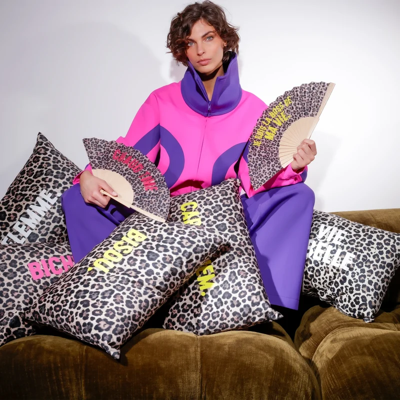 Coussin Velours Léopard Carpe Diem