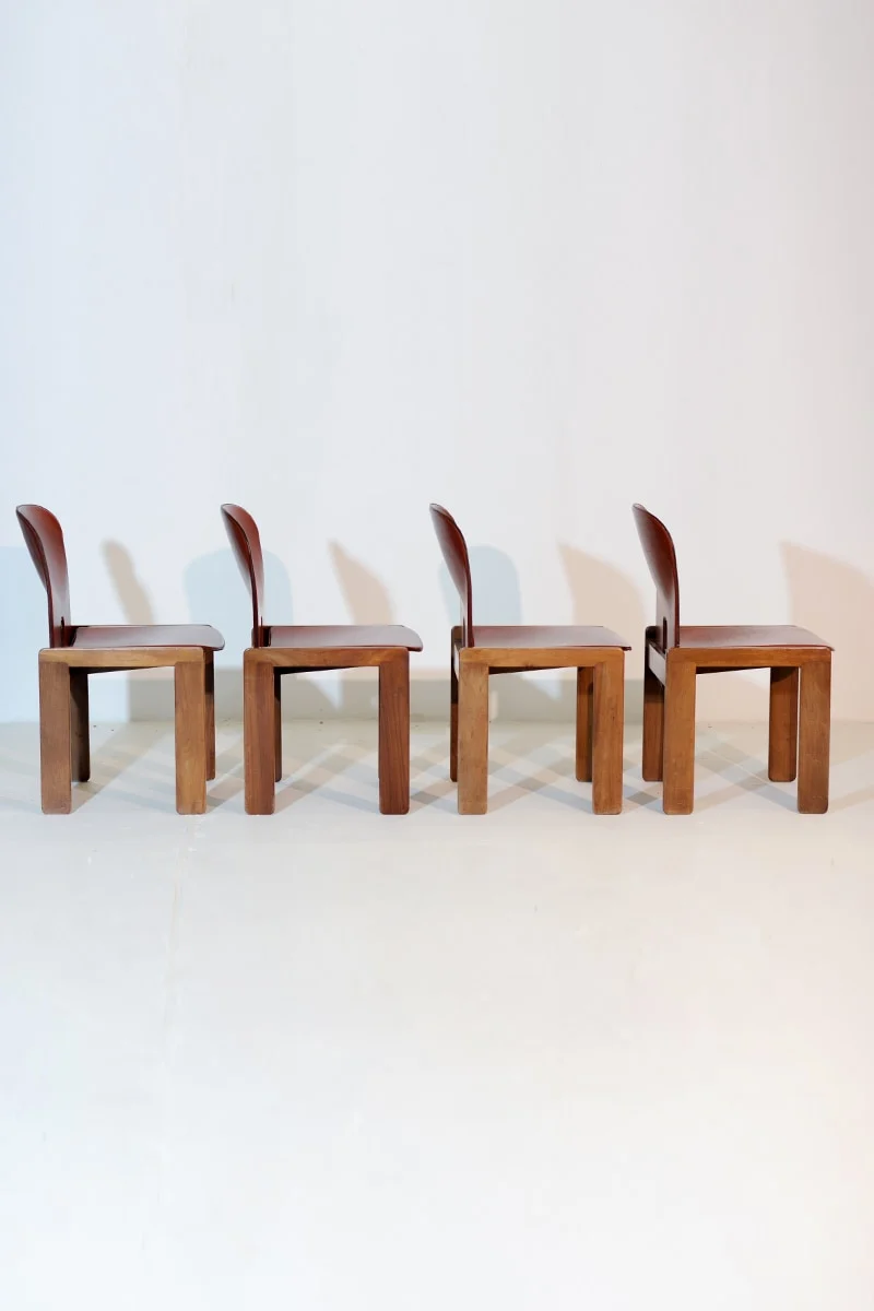 Set of 4 '121' Dining Chairs by Afra & Tobia Scarpa for Cassina, 1960