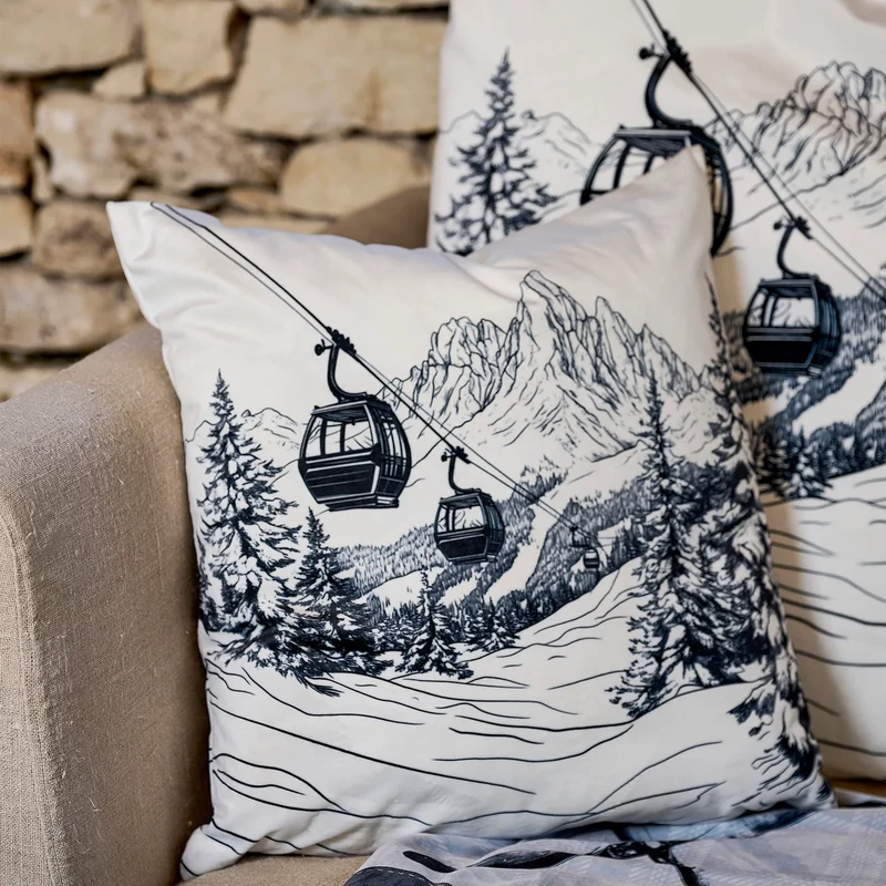 Coussin Velours Montagne San Candido