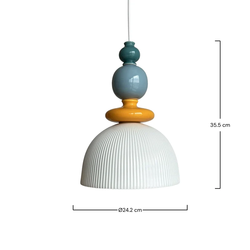 Suspension Pili en céramique multicolore D24,2 cm