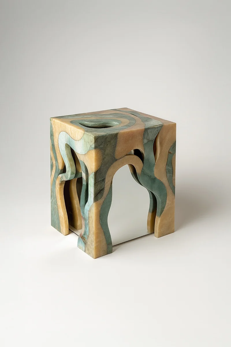 'Orbis' Marble Stool/Side Table