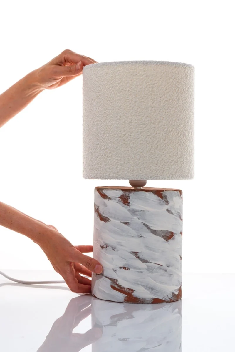 White Wind Table Lamps in Ceramic