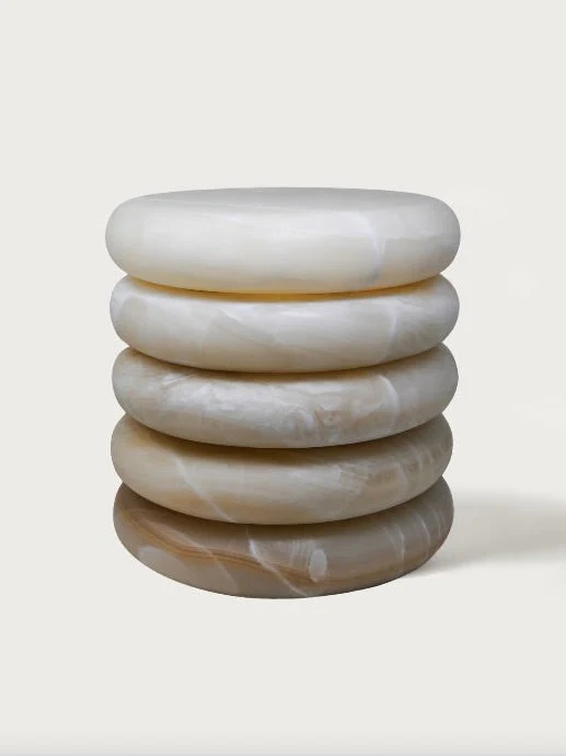 Olo Nighstand/ Sidetable made from Marble and Onyx