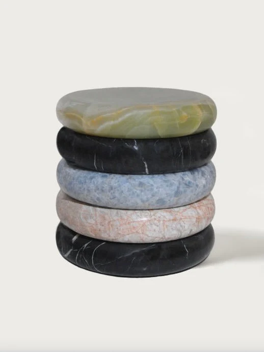 Olo Nighstand/ Sidetable made from Marble and Onyx