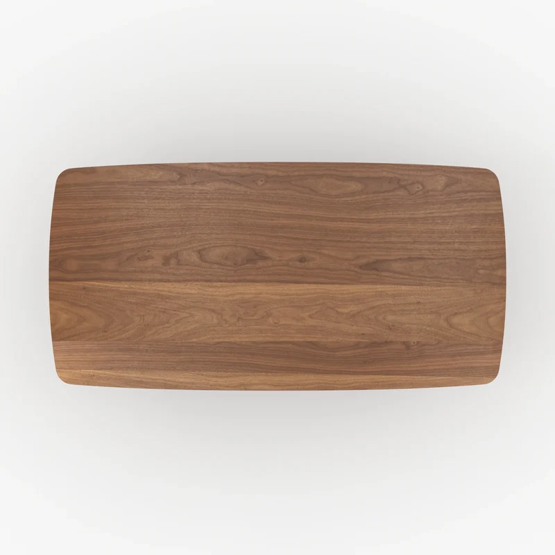 Table rectangulaire Asma 6 places en bois contreplaqué et placage en noyer