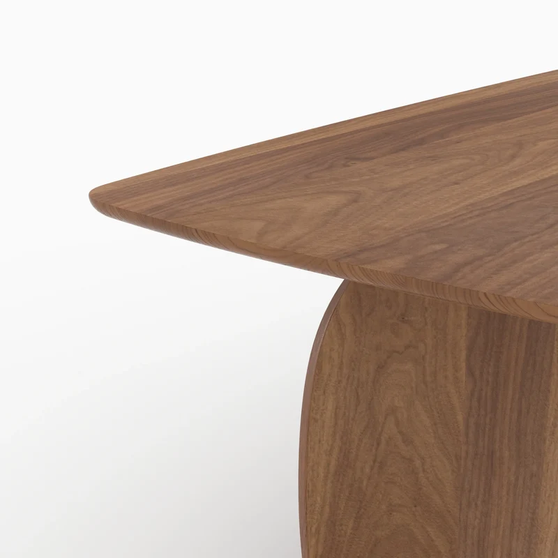Table rectangulaire Asma 6 places en bois contreplaqué et placage en noyer