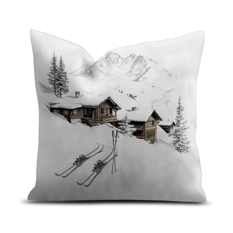 Coussin Velours Ski Soglio