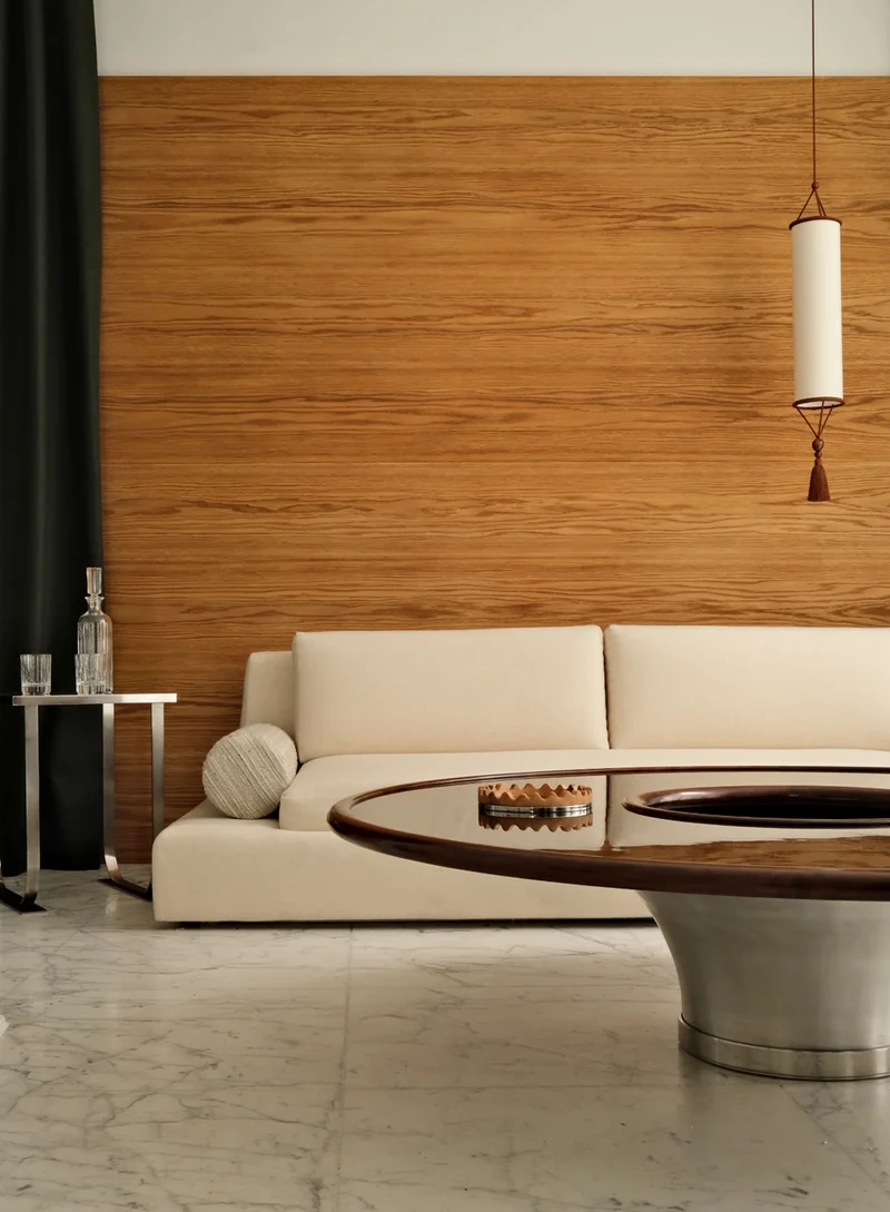 "Loulou" Coffee Table, lacquer, walnut and stainless steel