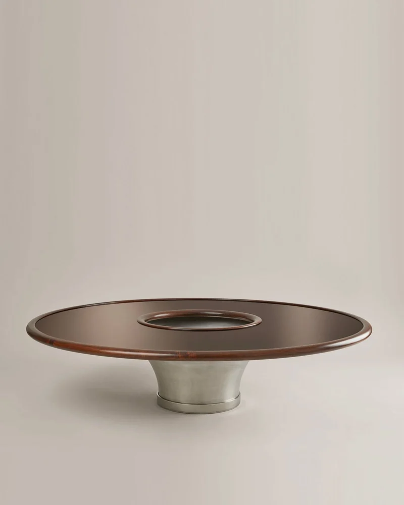 "Loulou" Coffee Table, lacquer, walnut and stainless steel