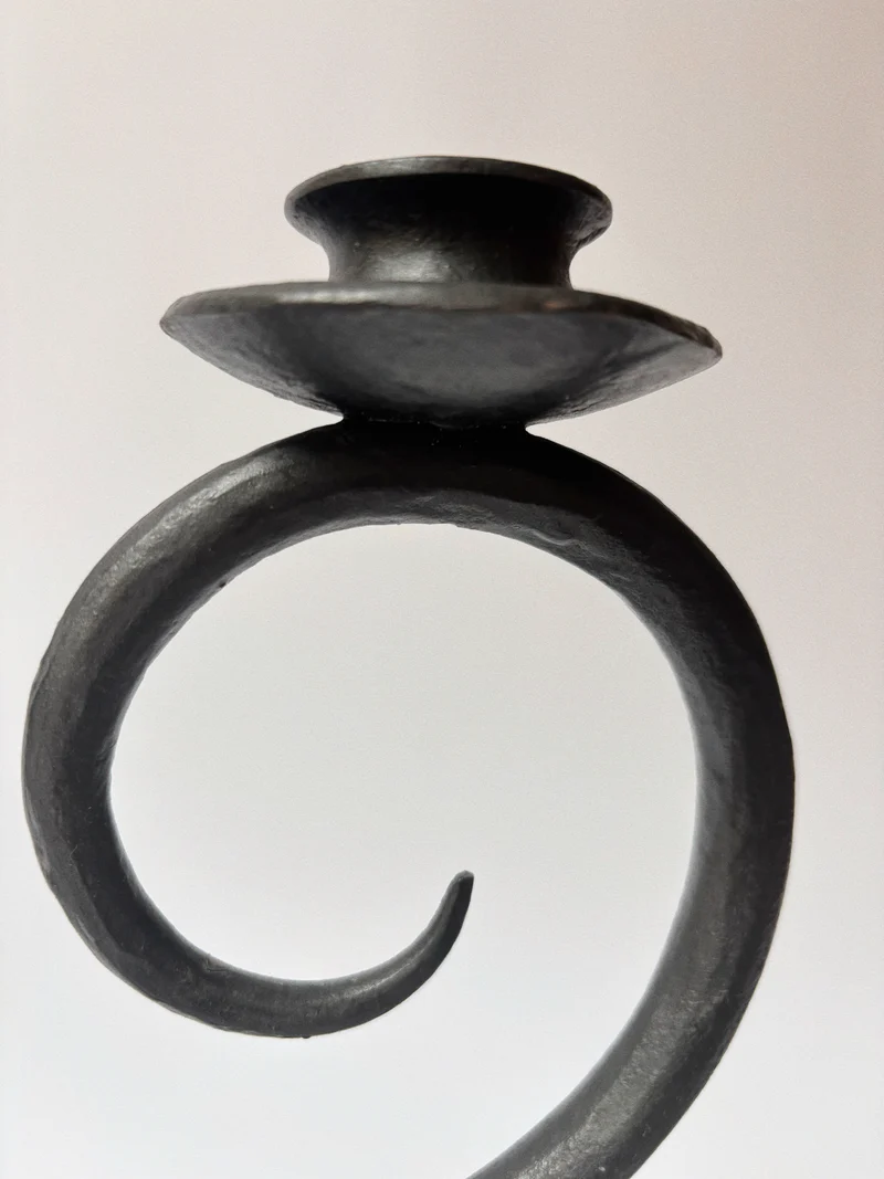 Wrought Iron 3 Arm Swirl Candelabra