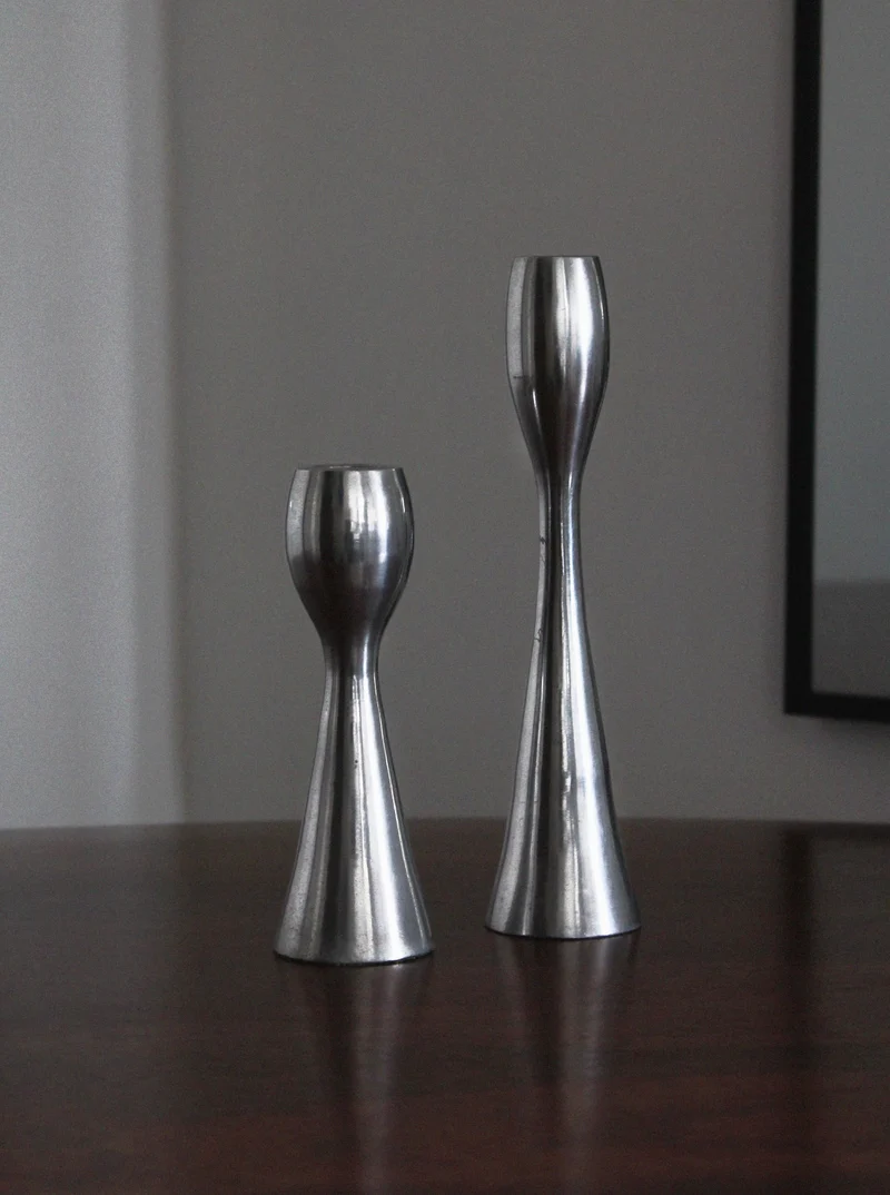 Polished Aluminum Candleholders