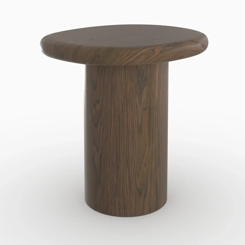 Table d'appoint Nubia en placage noyer, D48,5 cm
