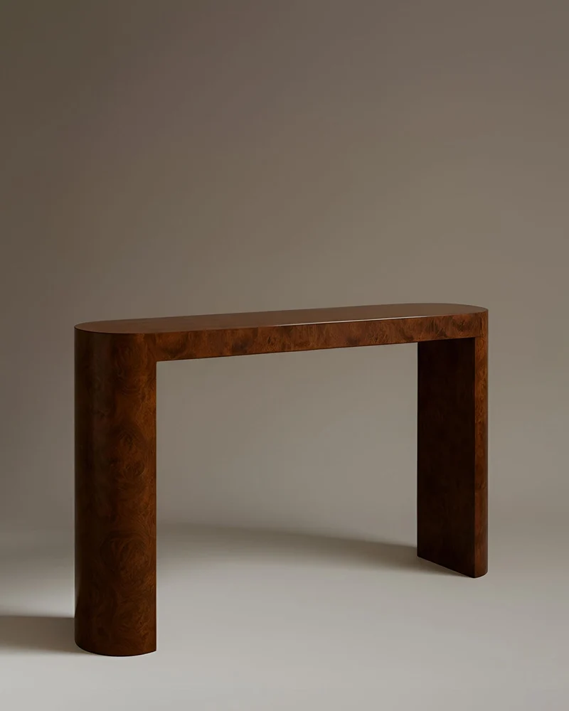 Luna Console Burl Wood
