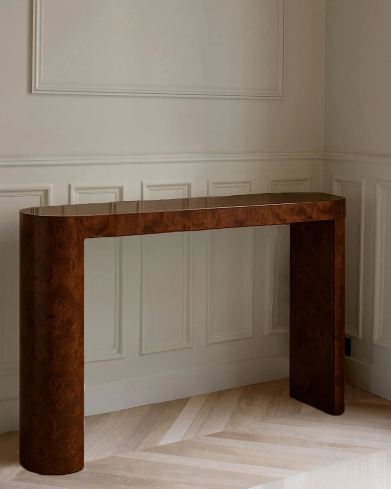 Luna Console Burl Wood