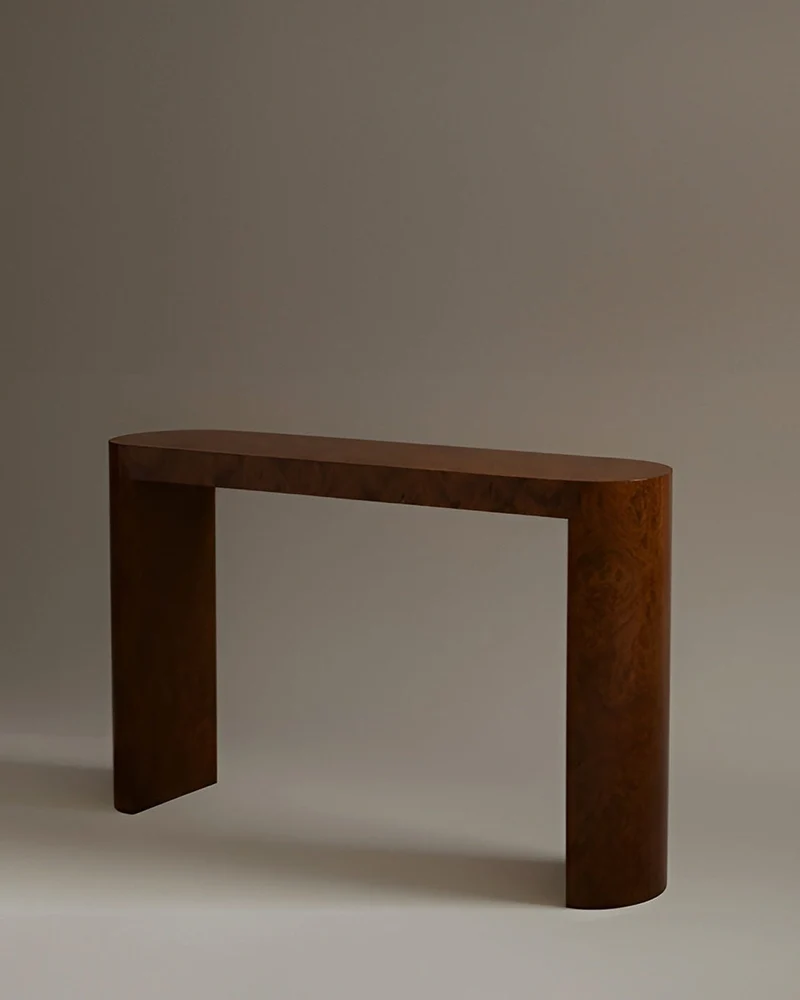Luna Console Burl Wood