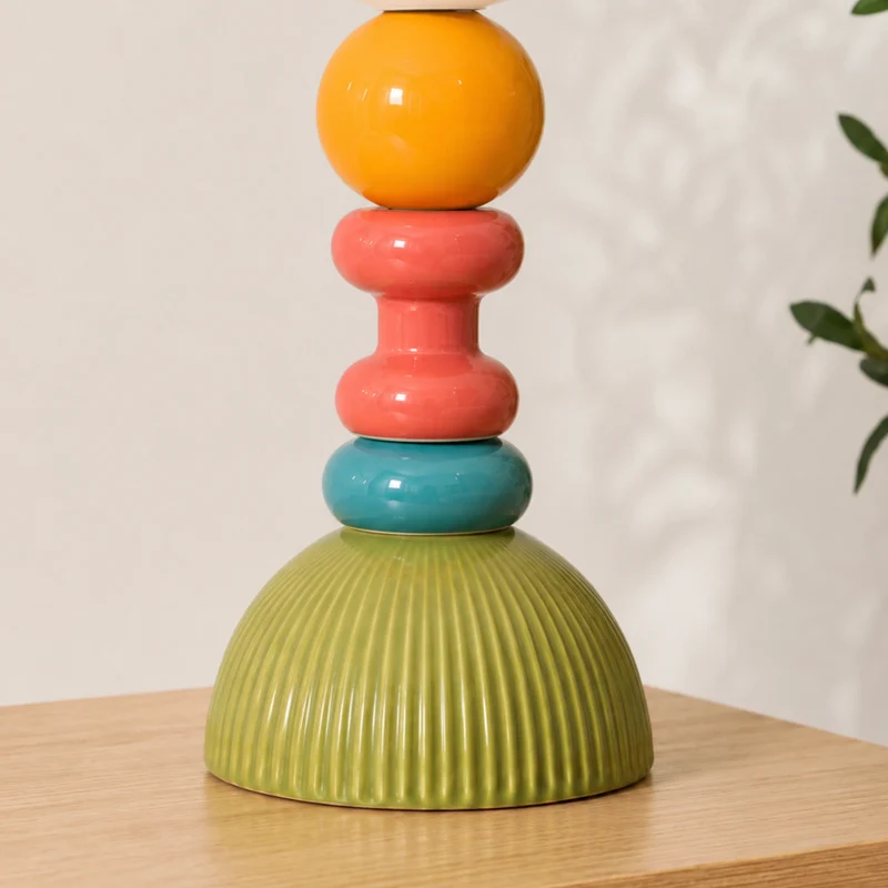 Lampe à poser Pili en céramique multicolore