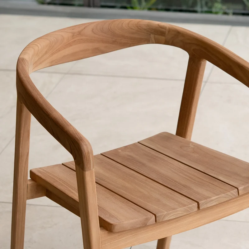 Table et chaises de jardin Bora en bois de teck recyclé, 8 personnes
