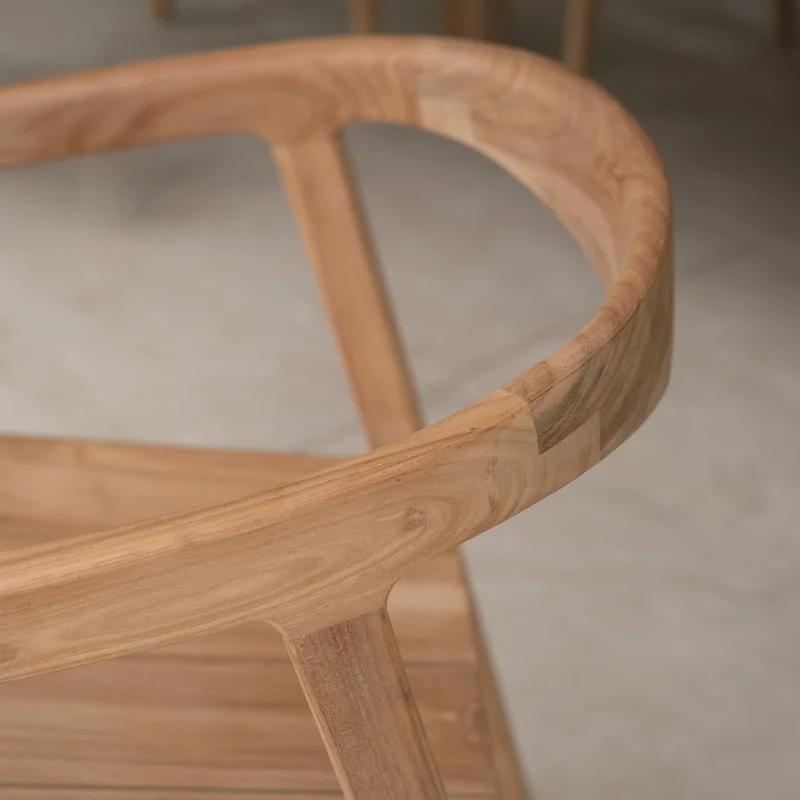 Table et chaises de jardin Bora en bois de teck recyclé, 8 personnes