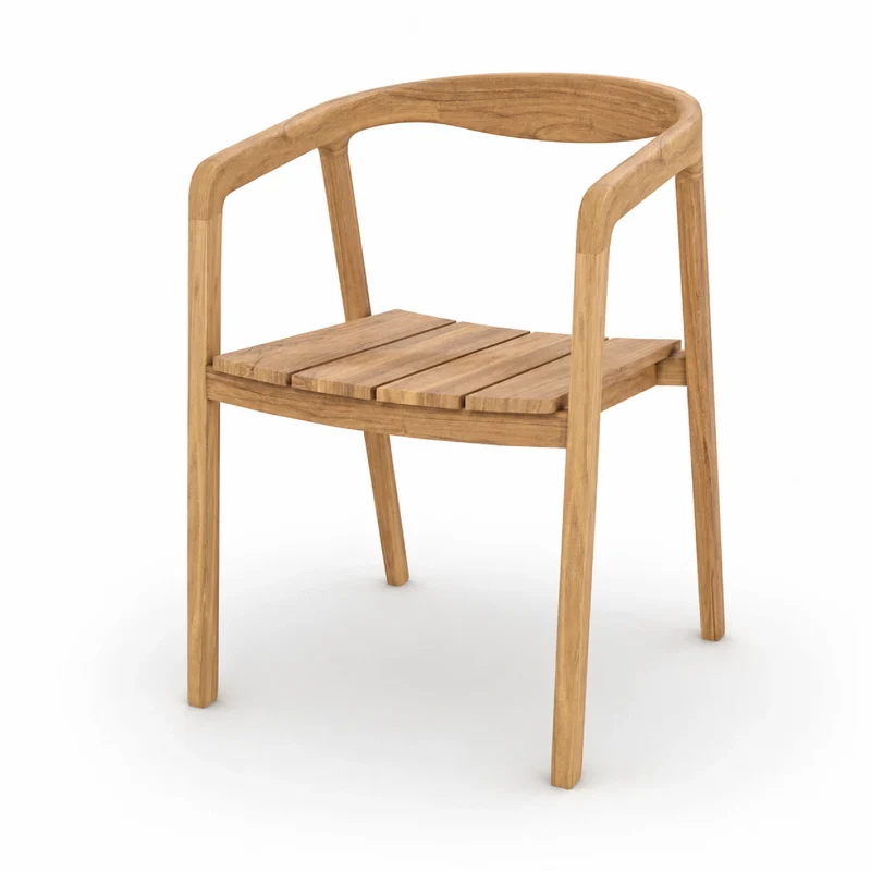 Table et chaises de jardin Lumo en bois de teck recyclé, 8 personnes