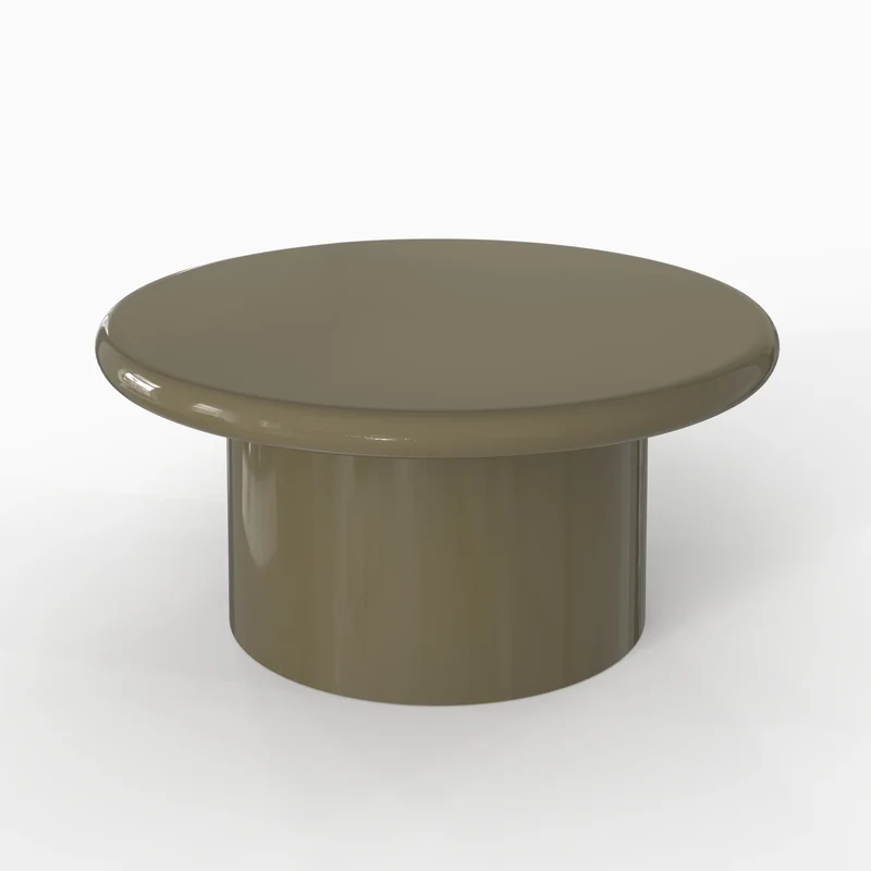 Lot de 2 tables basses Apoline laquées vert kaki et blanches en MDF