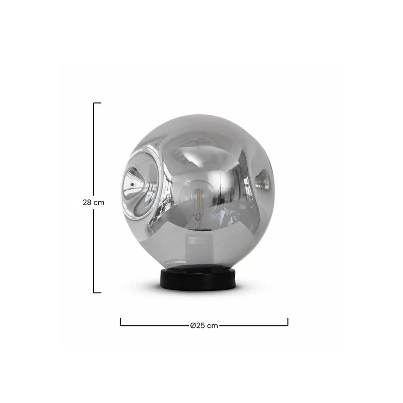 Lampe à poser Brume chrome en verre et métal