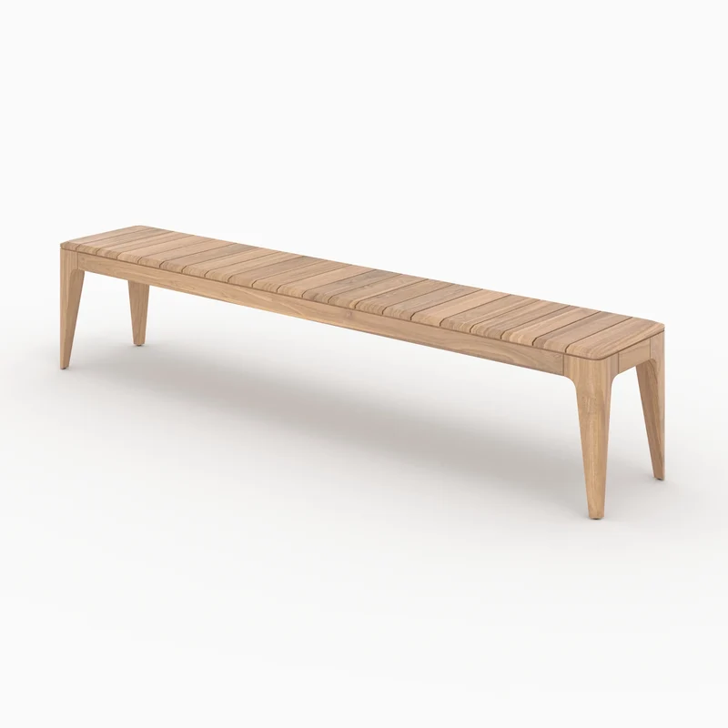 Table, bancs et chaises de jardin Nonza en bois de teck recyclé 10 personnes