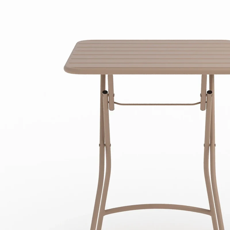 Table et chaises de jardin pliantes Yumi 2 personnes en métal taupe