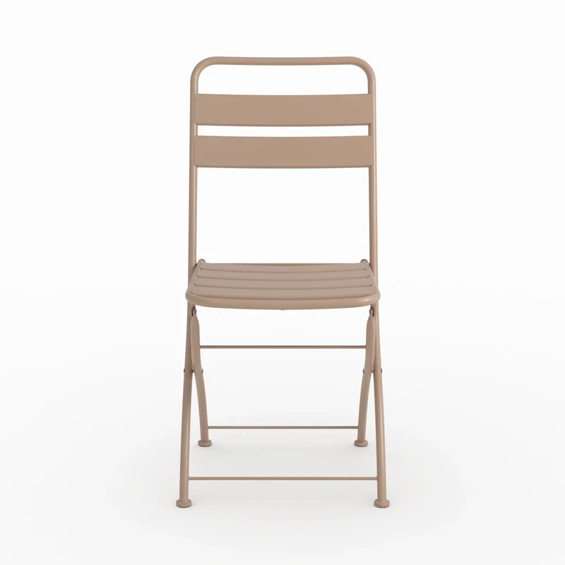 Table et chaises de jardin pliantes Yumi 2 personnes en métal taupe
