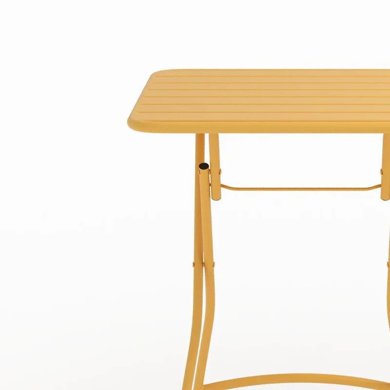 Table et chaises de jardin pliantes Yumi 2 personnes en métal jaune