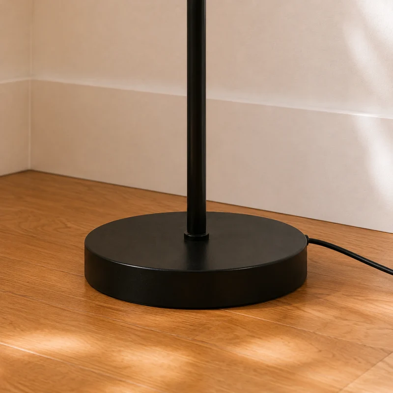 Lampadaire Brume chrome en verre et métal