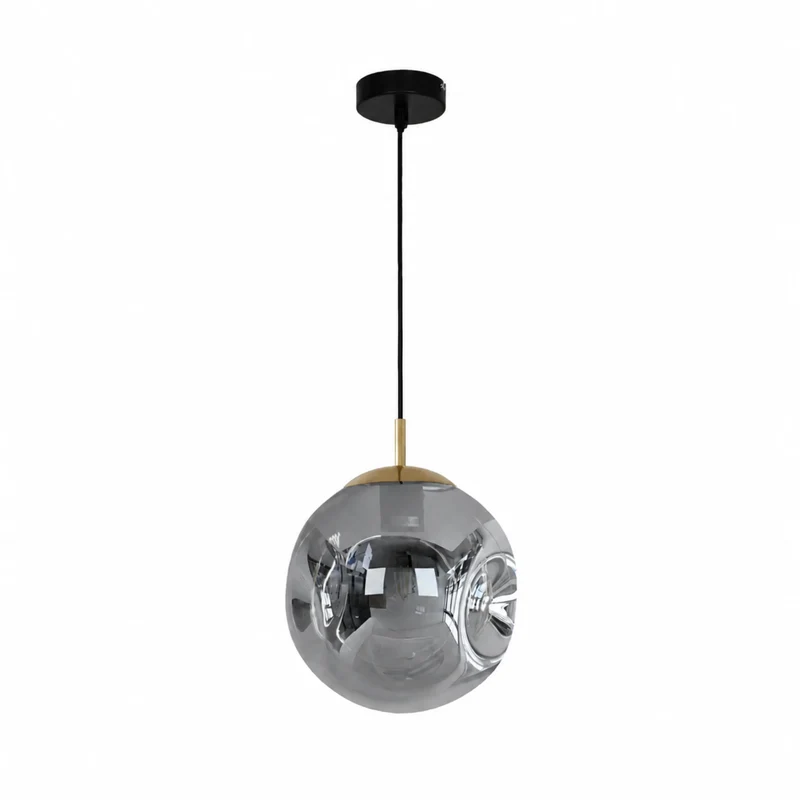 Suspension Brume chrome en verre D25 cm