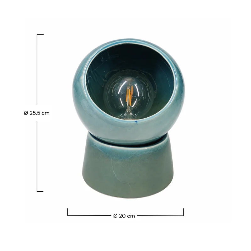 Lampe à poser Halo en céramique bleue