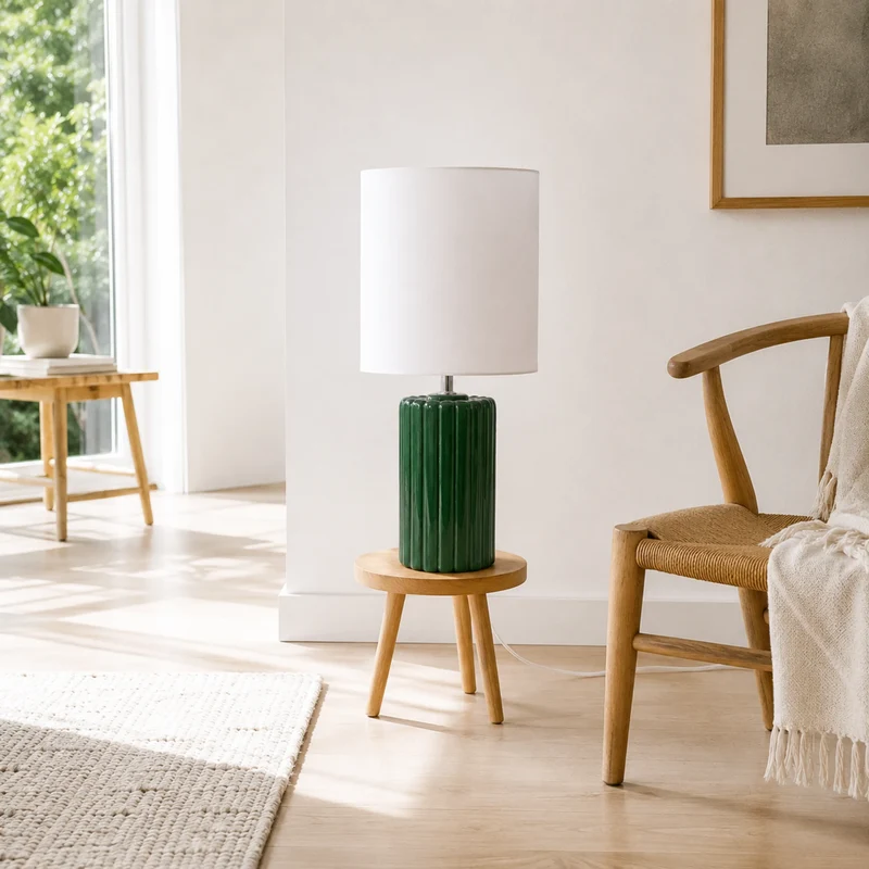 Lampe à poser Palladio en céramique verte