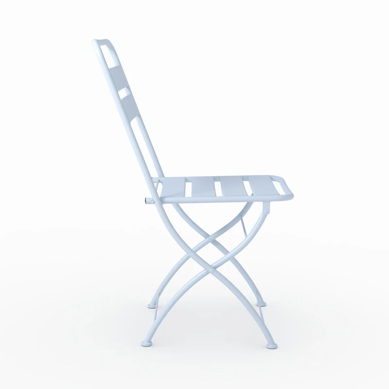 Table et chaises de jardin pliantes Yumi 4 personnes en métal bleu