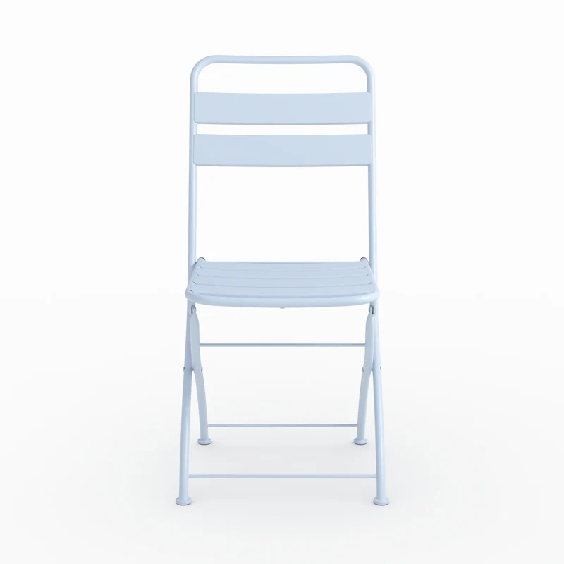 Table et chaises de jardin pliantes Yumi 4 personnes en métal bleu