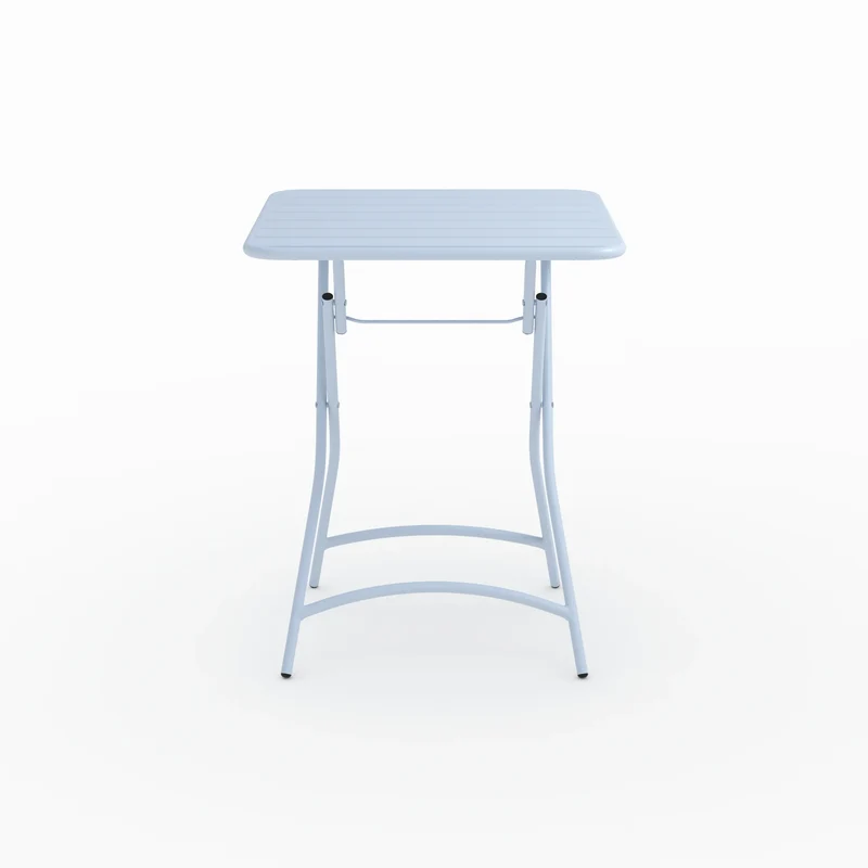 Table et chaises de jardin pliantes Yumi 2 personnes en métal bleu