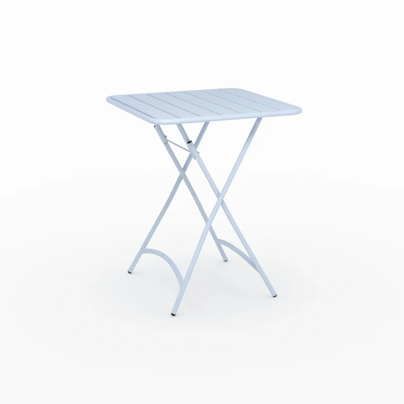 Table et chaises de jardin pliantes Yumi 2 personnes en métal bleu