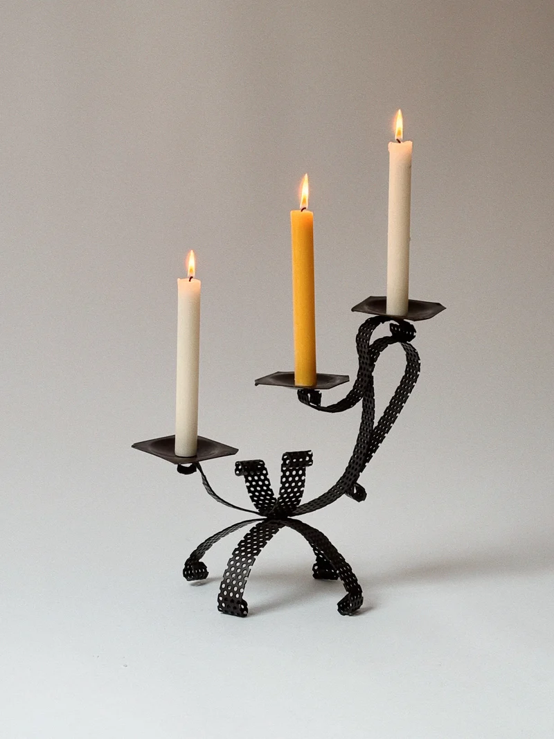 Handmade Metal 3 Arm Candleholder, Poland
