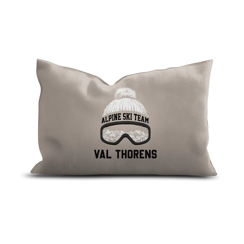 Coussin Velours Personnalisé Montagne Diablerets Beige