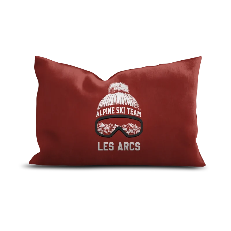 Coussin Velours Personnalisé Montagne Diablerets Rouge