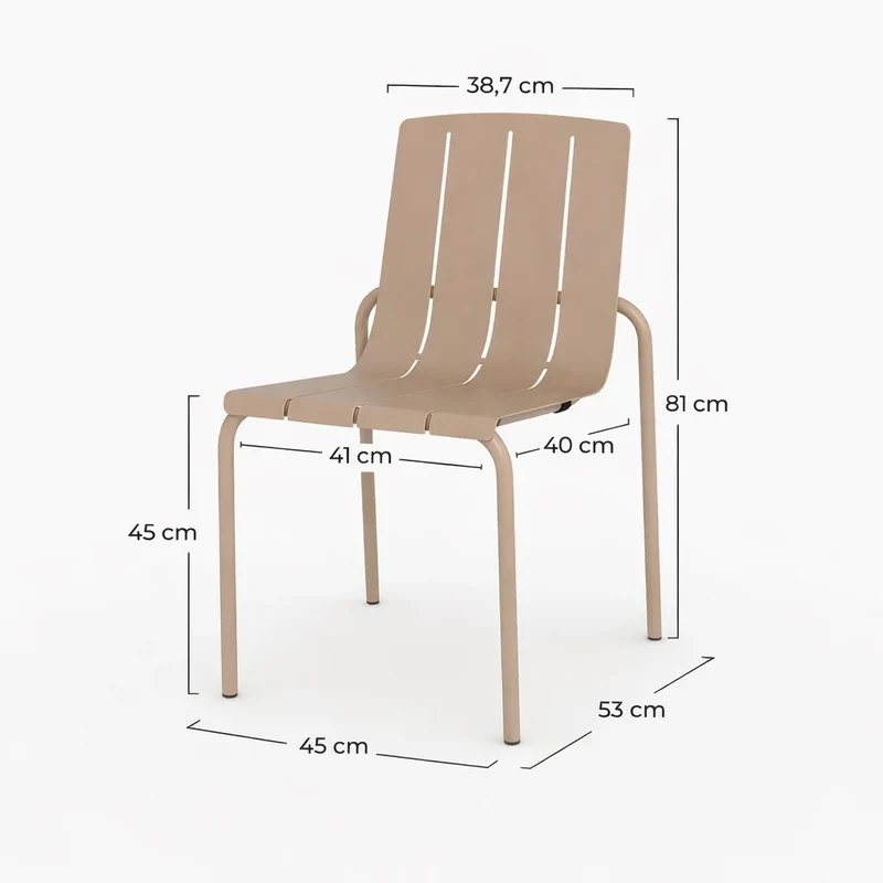 Lot de 2 chaises de jardin Suna en métal taupe
