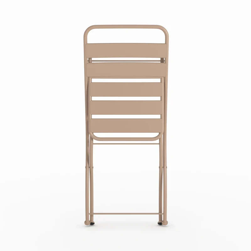 Lot de 2 chaises de jardin Yumi en métal taupe, pliantes