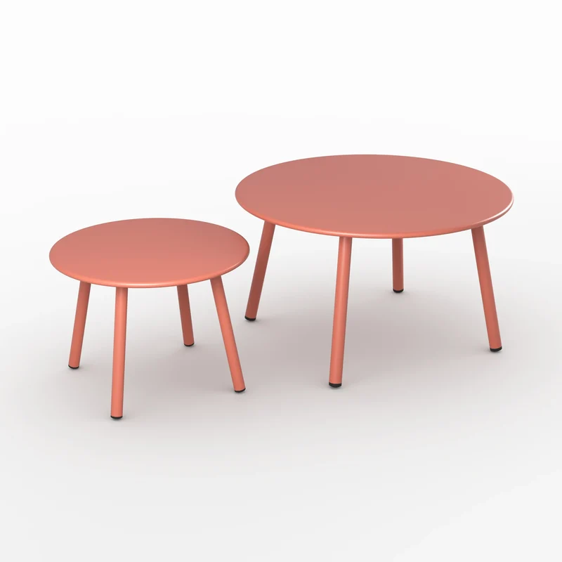 Tables basses de jardin Féria en métal terracotta (lot de 2)