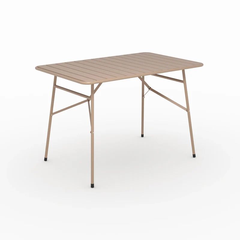 Table de jardin Yumi pliante en métal taupe 4 personnes
