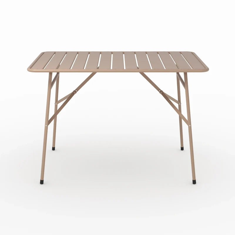 Table de jardin Yumi pliante en métal taupe 4 personnes