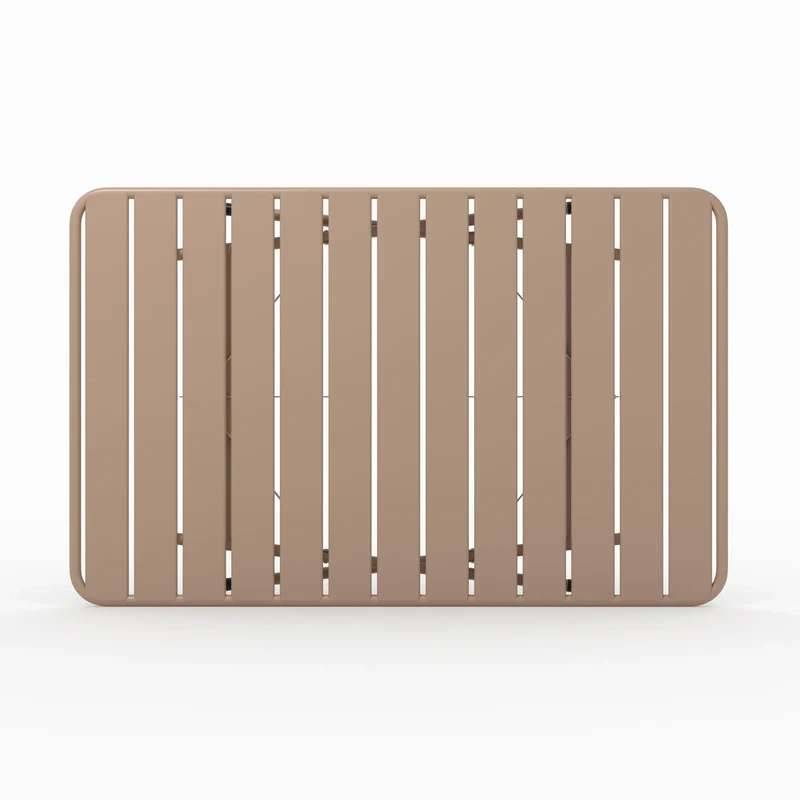 Table de jardin Yumi pliante en métal taupe 4 personnes