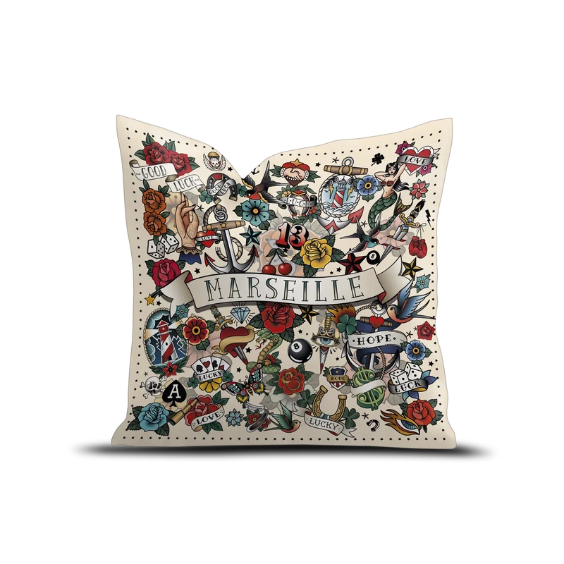 Coussin Velours Personnalisé Tattoo
