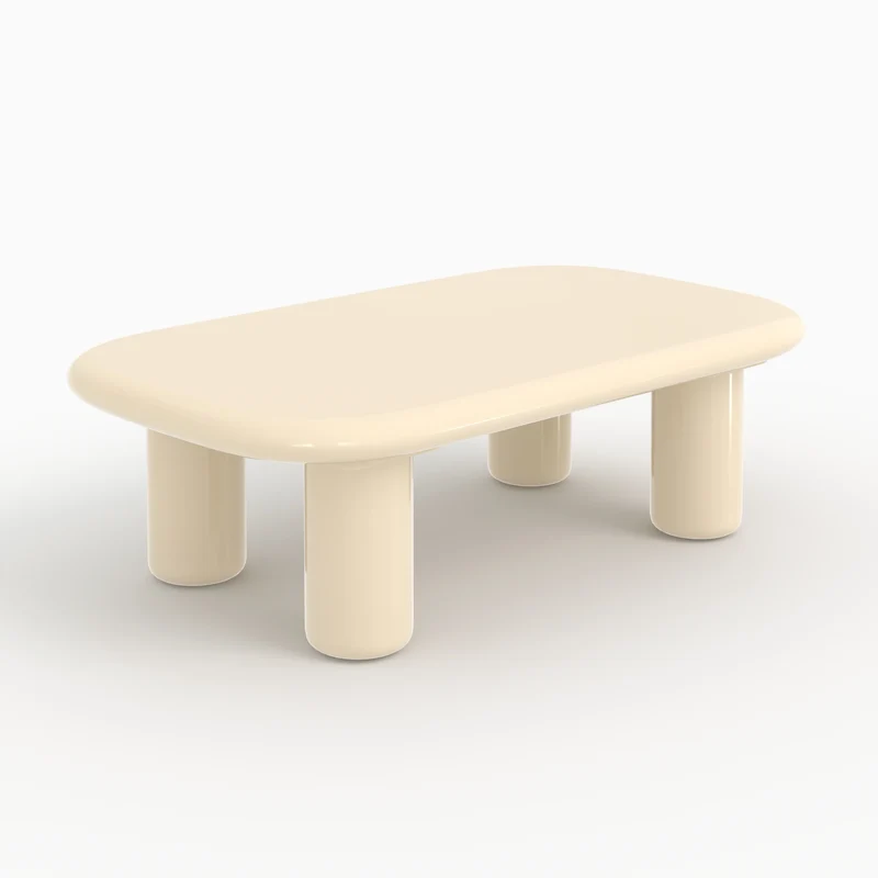 Table basse Lolly rectangulaire laquée blanche en MDF