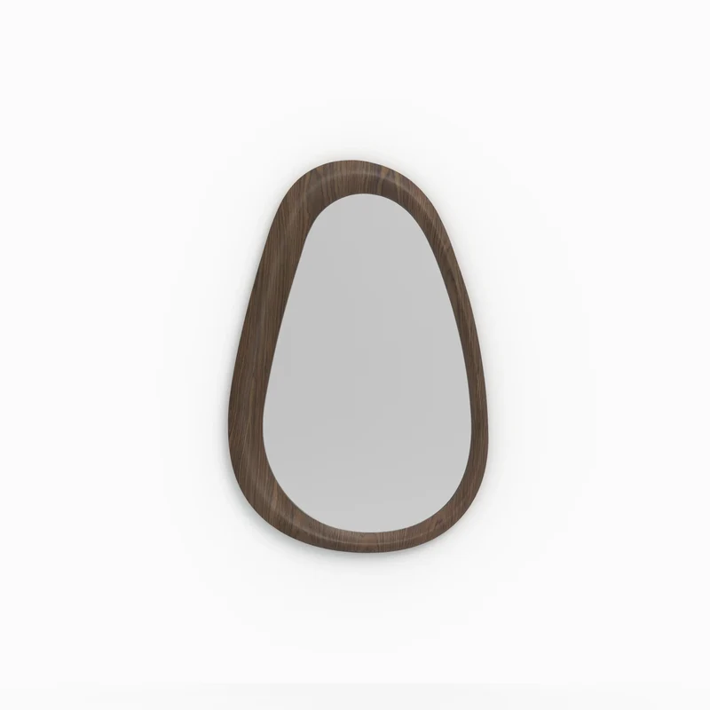 Miroir ovale Yoko en placage noyer, 80 x 120 cm